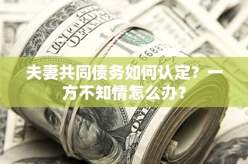 北京夫妻共同债务如何认定？一方不知情怎么办？