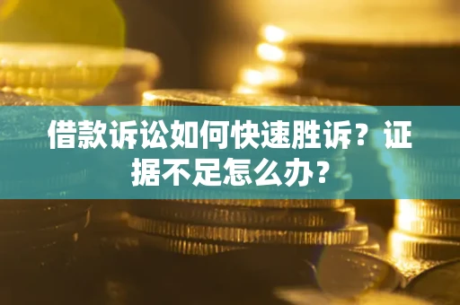 北京借款诉讼如何快速胜诉？证据不足怎么办？